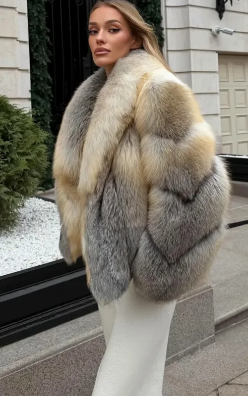 Палто от кристална лисица